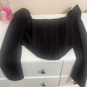 nice crop top corset in black size medium